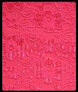 Red lacy fronted poly cotton, click to enlarge